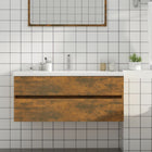 Wastafelkast 100x38,5x45 cm bewerkt hout gerookt eiken