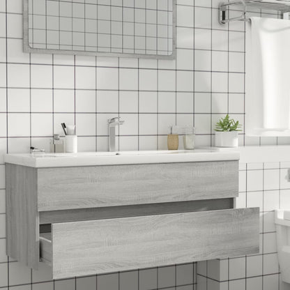 Wastafelkast 00X38,5X45 Cm Bewerkt Hout Eiken 100 x 38.5 x 45 cm Grijs sonoma