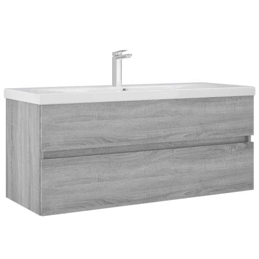 Wastafelkast 00X38,5X45 Cm Bewerkt Hout Eiken 100 x 38.5 x 45 cm Grijs sonoma