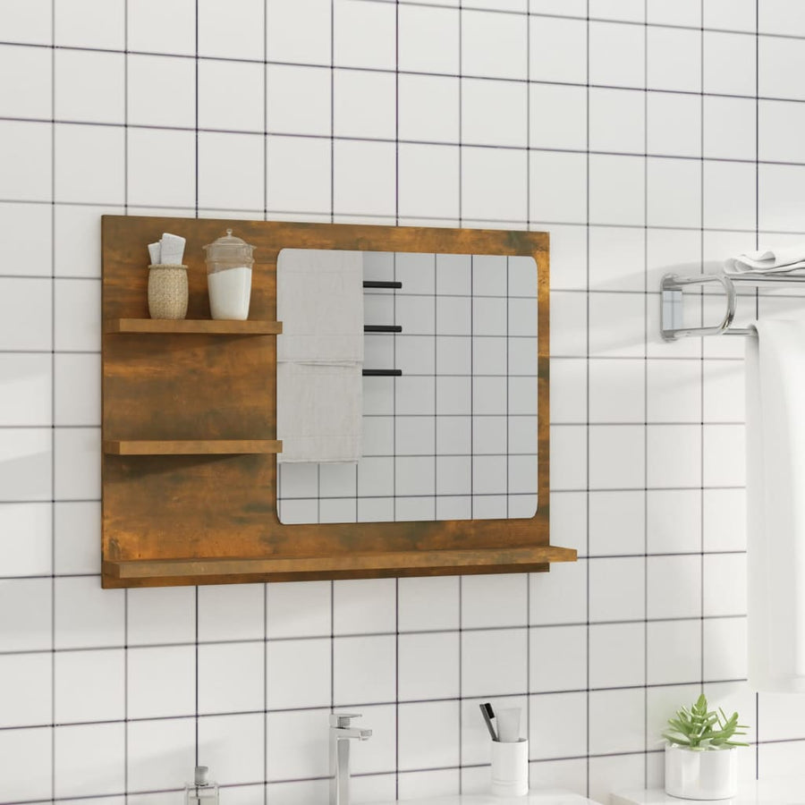 Badkamerspiegel 60X0,5X45 Cm Bewerkt Hout Kleurig Gerookt eiken