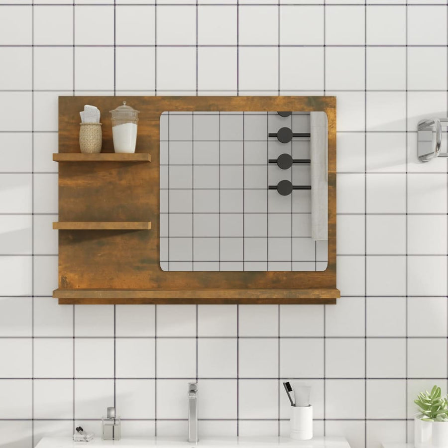 Badkamerspiegel 60X0,5X45 Cm Bewerkt Hout Kleurig Gerookt eiken