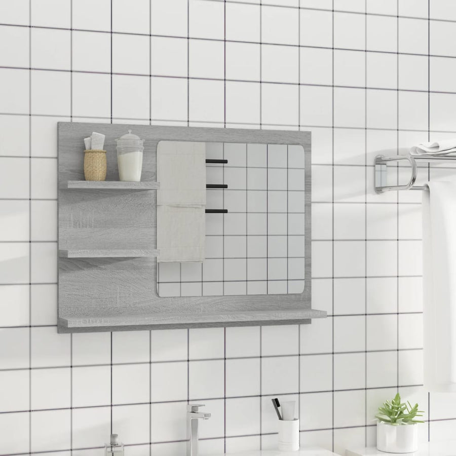 Badkamerspiegel 60X0,5X45 Cm Bewerkt Hout Eiken Grijs sonoma
