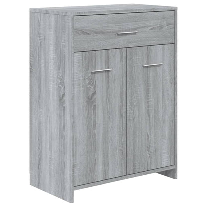 Badkamerkast 60x33x80 cm bewerkt hout grijs sonoma eikenkleurig