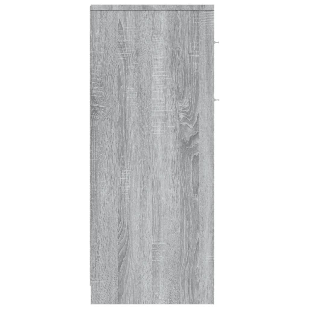 Badkamerkast 60x33x80 cm bewerkt hout grijs sonoma eikenkleurig