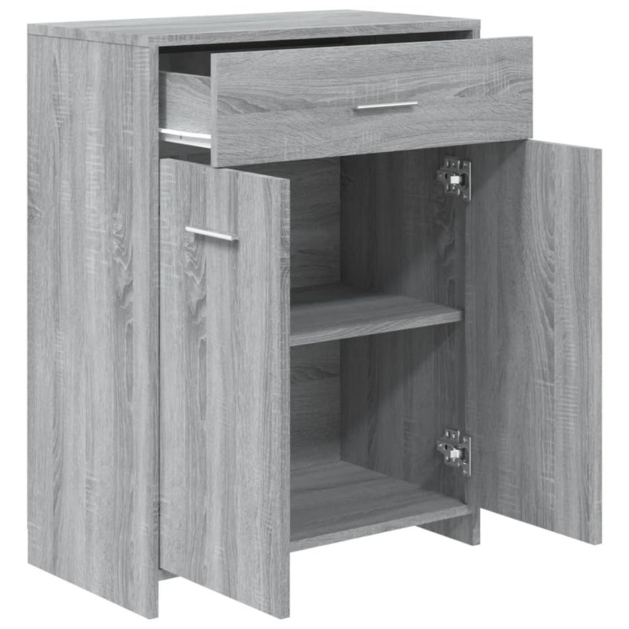 Badkamerkast 60x33x80 cm bewerkt hout grijs sonoma eikenkleurig