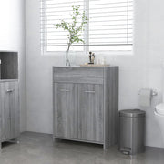 Badkamerkast 60x33x80 cm bewerkt hout grijs