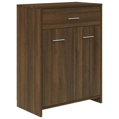 Badkamerkast 60x33x80 cm bewerkt hout bruin eikenkleur