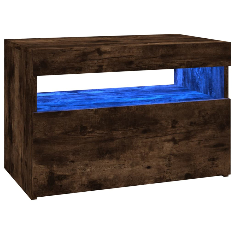 Tv-Meubel Met Led-Verlichting Kleurig 1 60 x 35 x 40 cm Gerookt eiken