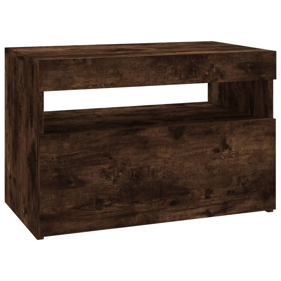 Tv-Meubel Met Led-Verlichting Kleurig 1 60 x 35 x 40 cm Gerookt eiken