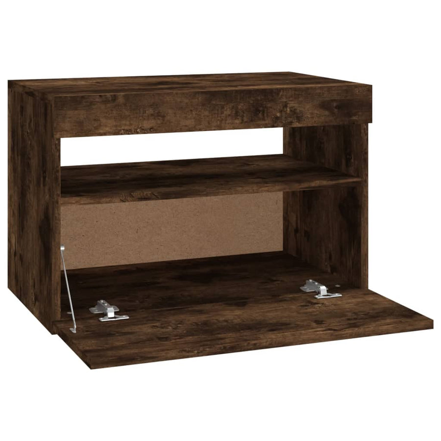 Tv-Meubel Met Led-Verlichting Kleurig 1 60 x 35 x 40 cm Gerookt eiken