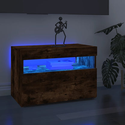 Tv-Meubels Met Led-Verlichting 2 60 x 35 x 40 cm Gerookt eiken