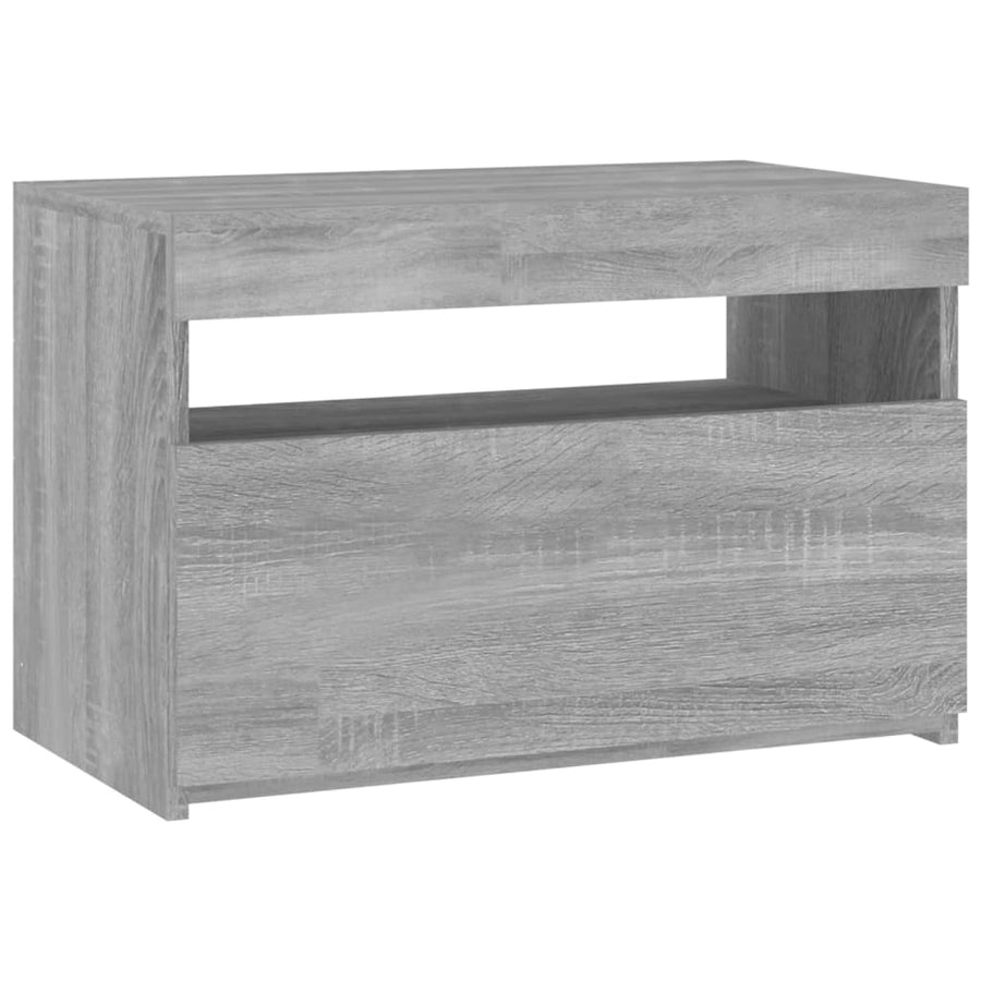 Tv-Meubel Met Led-Verlichting Eiken 1 60 x 35 x 40 cm Grijs sonoma