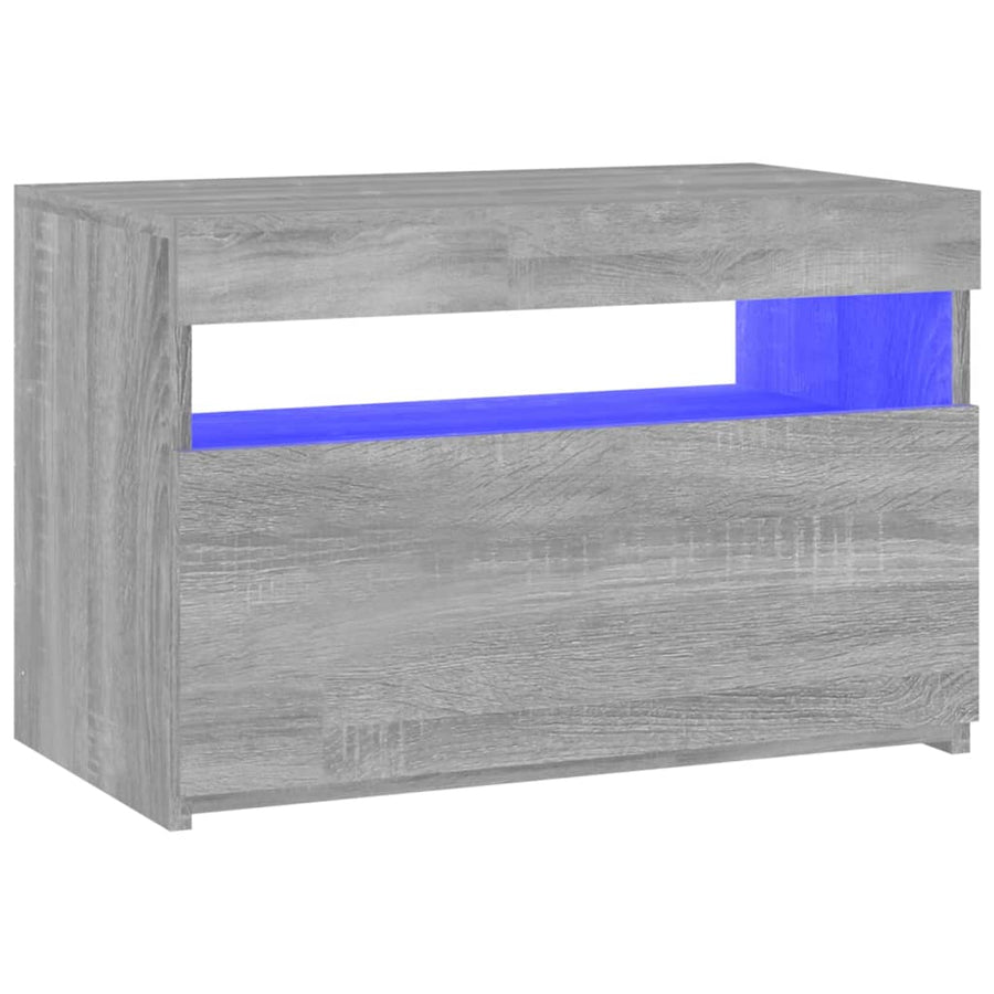 Tv-Meubel Met Led-Verlichting Eiken 1 60 x 35 x 40 cm Grijs sonoma
