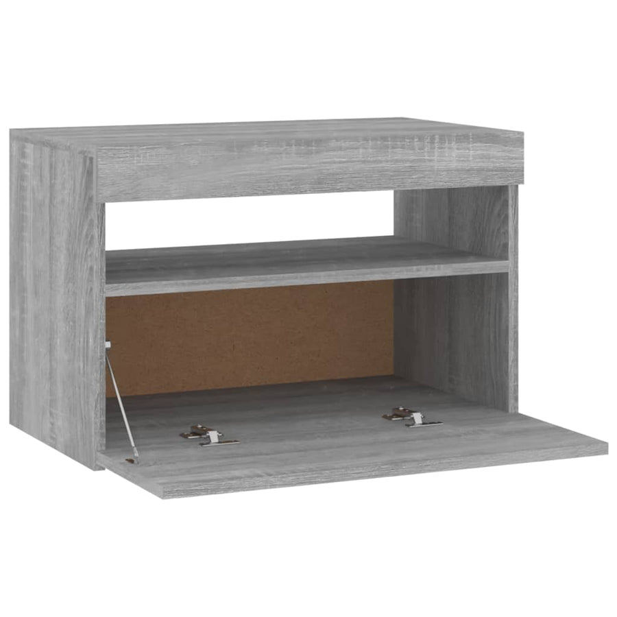 Tv-Meubel Met Led-Verlichting Eiken 1 60 x 35 x 40 cm Grijs sonoma