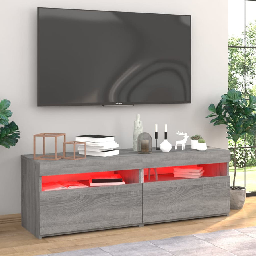 Tv-Meubels Met Led-Verlichting 2 60 x 35 x 40 cm Grijs sonoma