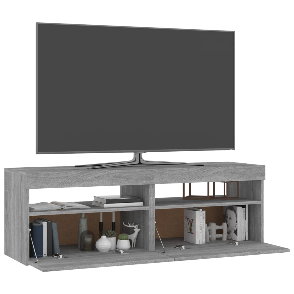 Tv-Meubels Met Led-Verlichting 2 60 x 35 x 40 cm Grijs sonoma