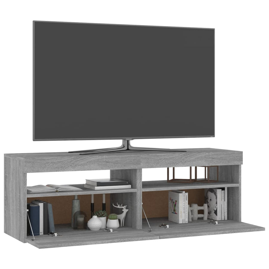Tv-Meubels Met Led-Verlichting 2 60 x 35 x 40 cm Grijs sonoma