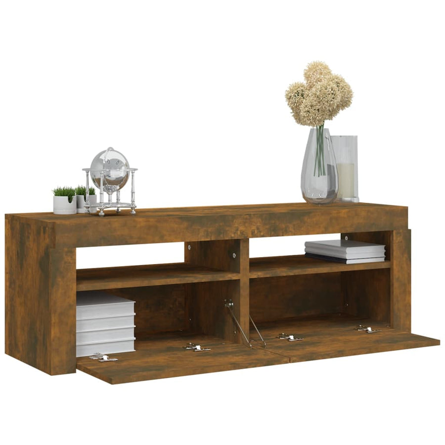 Tv-Meubel Met Led-Verlichting 20X35X40 Cm Sonoma Eikenkleurig Gerookt eiken