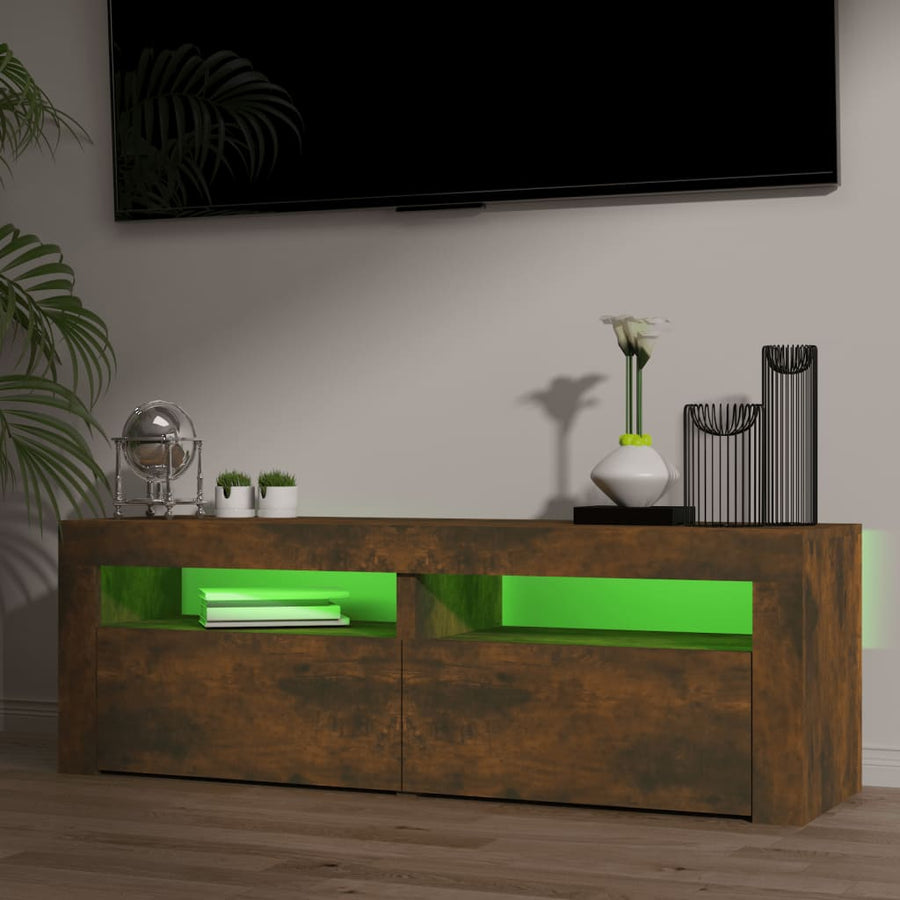 Tv-Meubel Met Led-Verlichting 20X35X40 Cm Sonoma Eikenkleurig Gerookt eiken