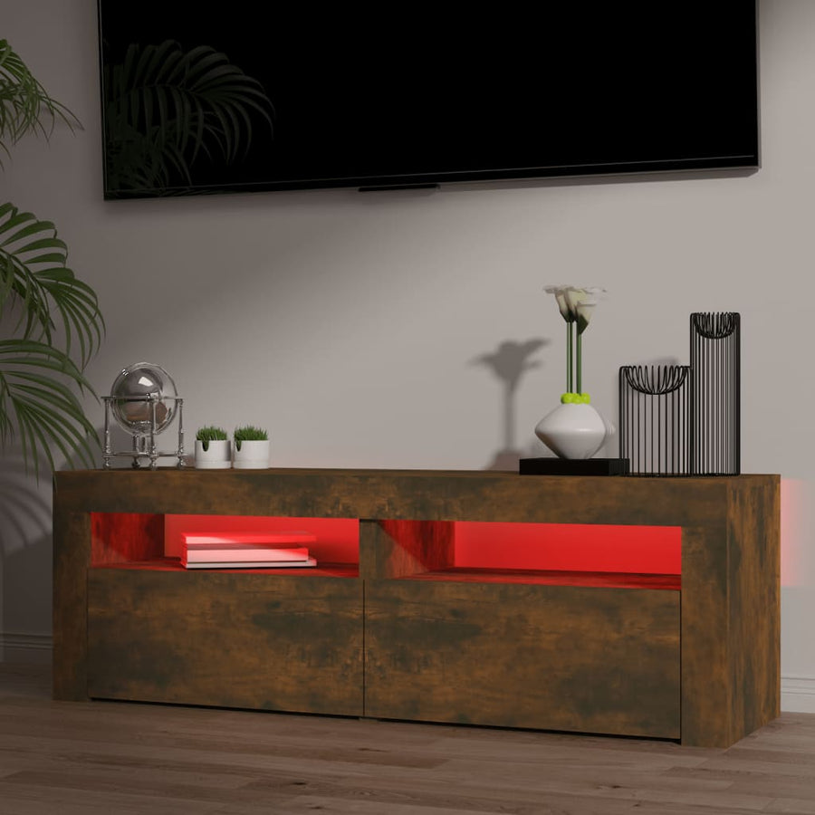 Tv-Meubel Met Led-Verlichting 20X35X40 Cm Sonoma Eikenkleurig Gerookt eiken