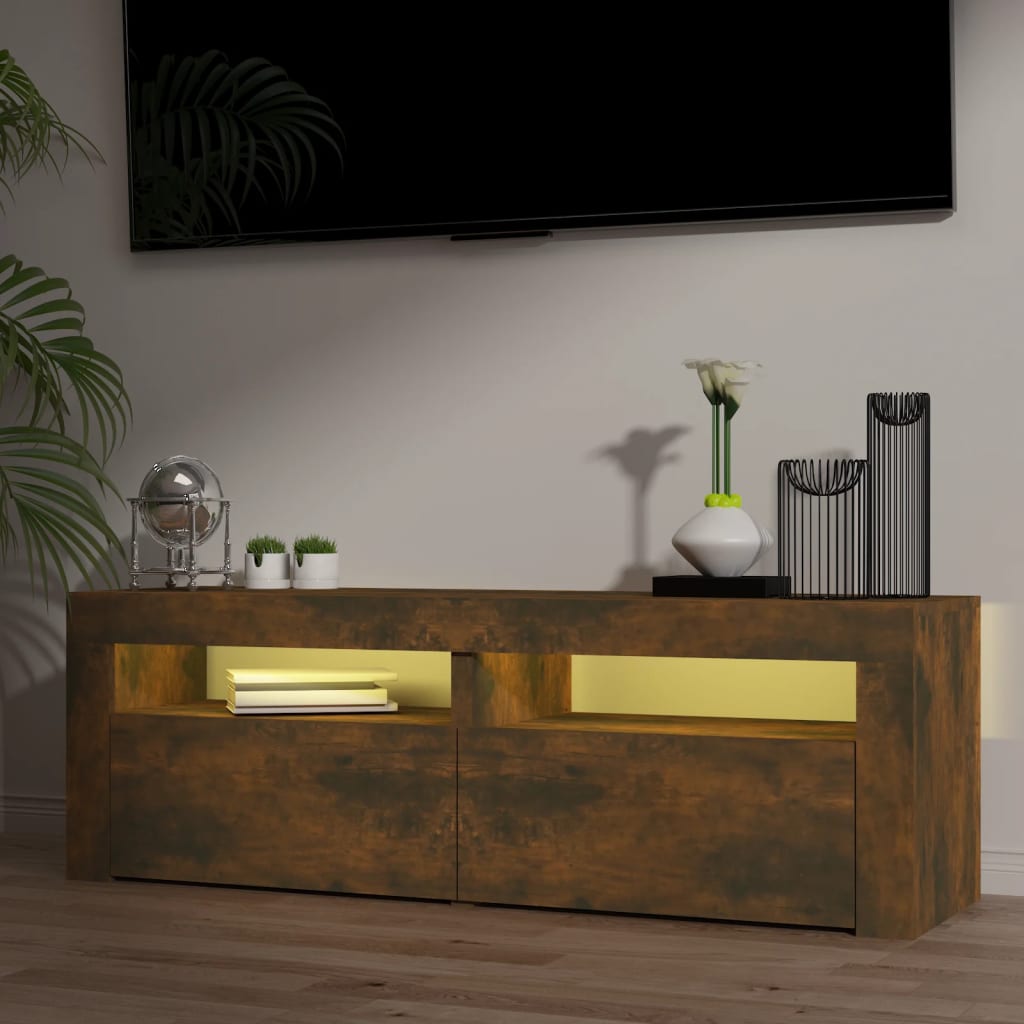 Tv-Meubel Met Led-Verlichting 20X35X40 Cm Sonoma Eikenkleurig Gerookt eiken