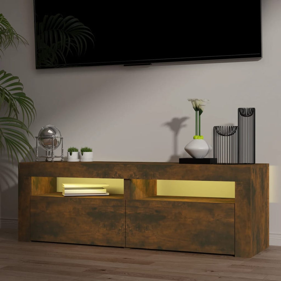 Tv-Meubel Met Led-Verlichting 20X35X40 Cm Sonoma Eikenkleurig Gerookt eiken