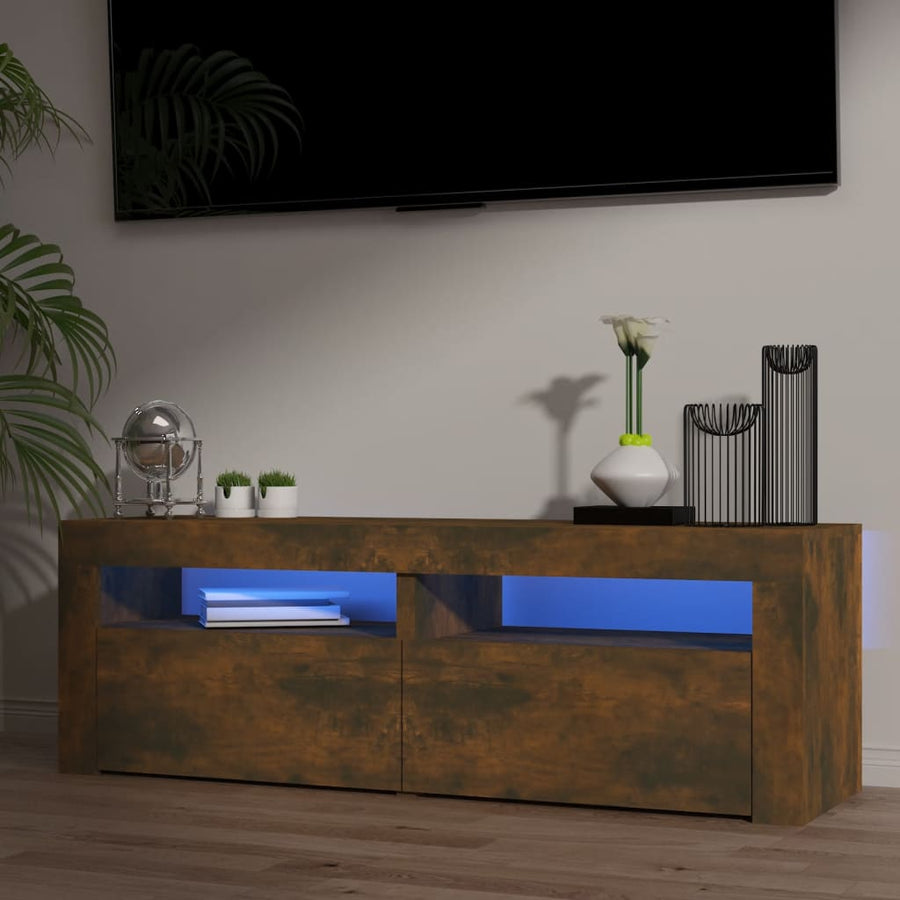 Tv-Meubel Met Led-Verlichting 20X35X40 Cm Sonoma Eikenkleurig Gerookt eiken