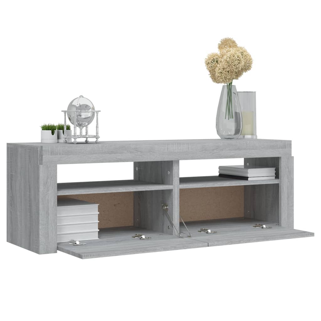 Tv-Meubel Met Led-Verlichting 20X35X40 Cm Eiken Grijs sonoma