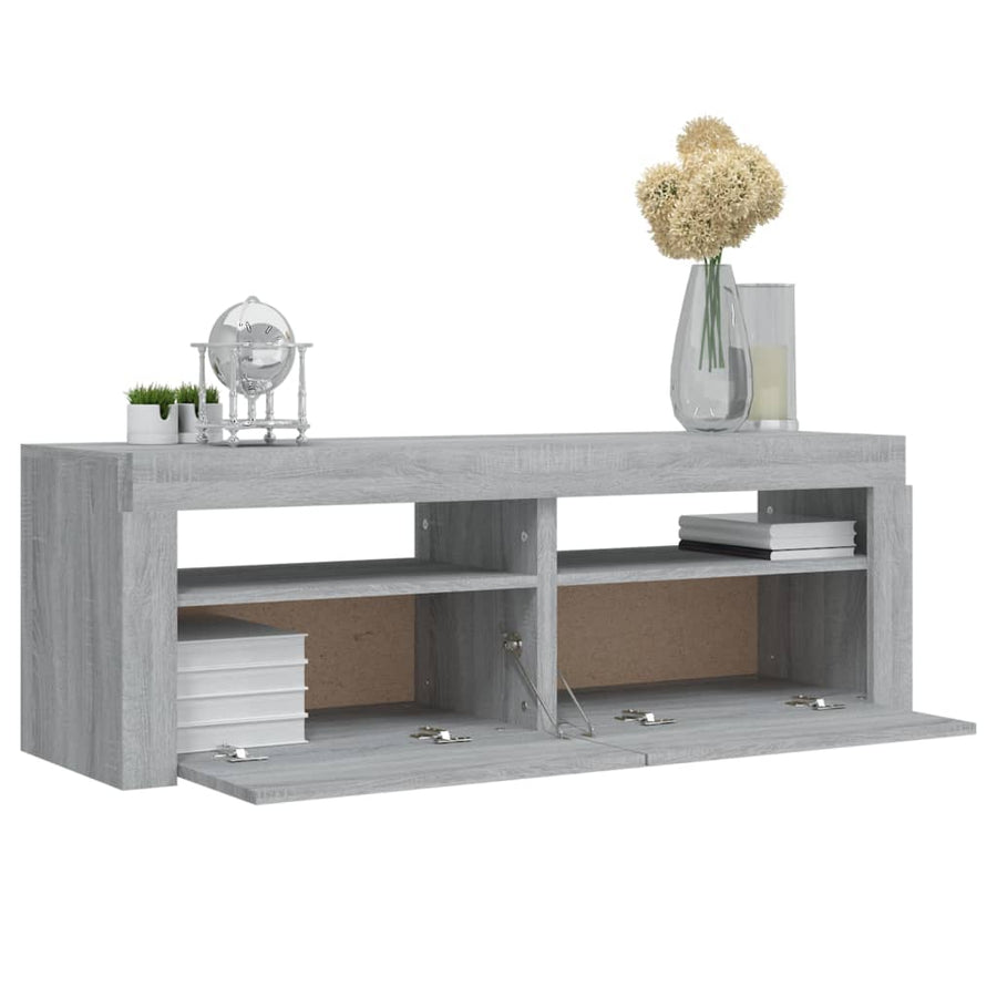 Tv-Meubel Met Led-Verlichting 20X35X40 Cm Eiken Grijs sonoma