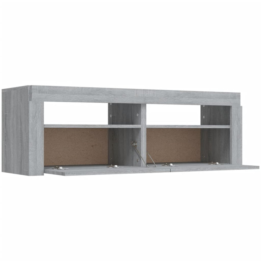 Tv-Meubel Met Led-Verlichting 20X35X40 Cm Eiken Grijs sonoma