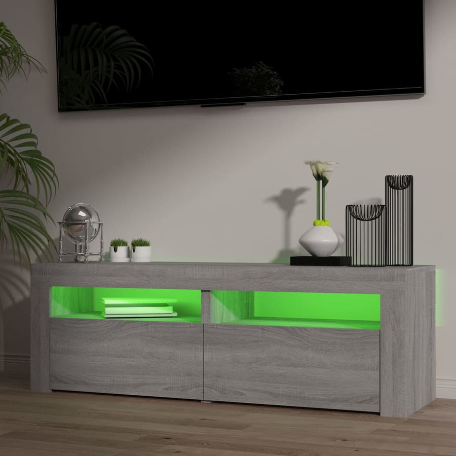 Tv-Meubel Met Led-Verlichting 20X35X40 Cm Eiken Grijs sonoma