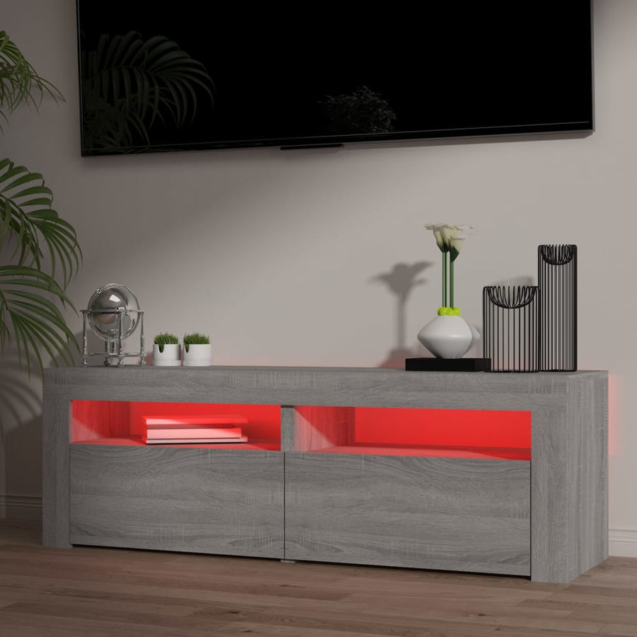 Tv-Meubel Met Led-Verlichting 20X35X40 Cm Eiken Grijs sonoma