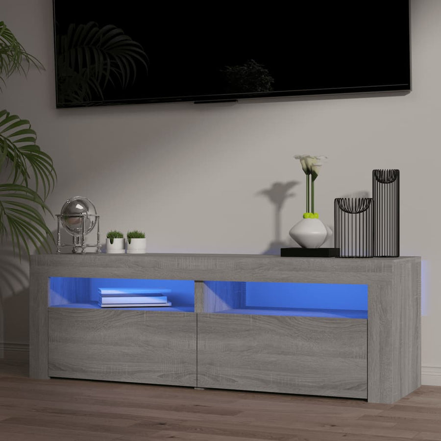 Tv-Meubel Met Led-Verlichting 20X35X40 Cm Eiken Grijs sonoma