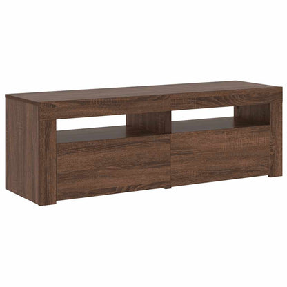 Tv-meubel met LED-verlichting 120x35x40 cm bruin eikenkleur