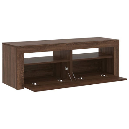 Tv-meubel met LED-verlichting 120x35x40 cm bruin eikenkleur