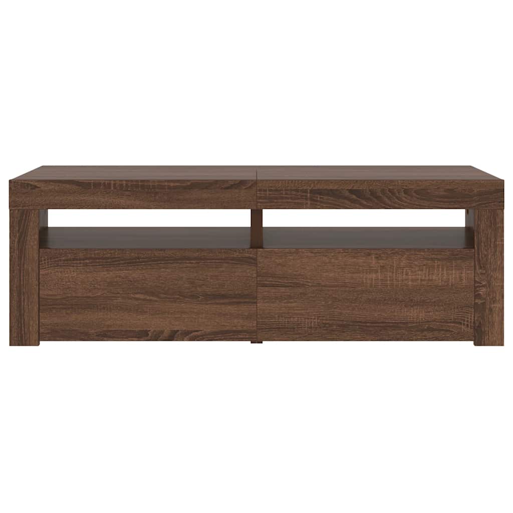Tv-meubel met LED-verlichting 120x35x40 cm bruin eikenkleur