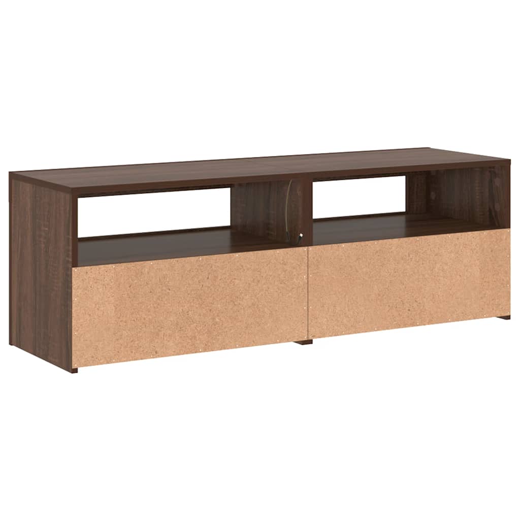 Tv-meubel met LED-verlichting 120x35x40 cm bruin eikenkleur