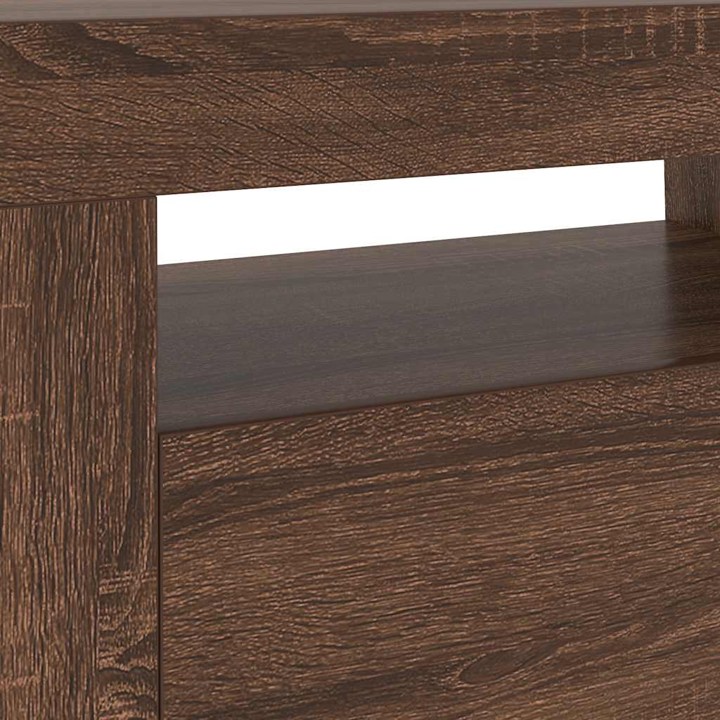 Tv-meubel met LED-verlichting 120x35x40 cm bruin eikenkleur