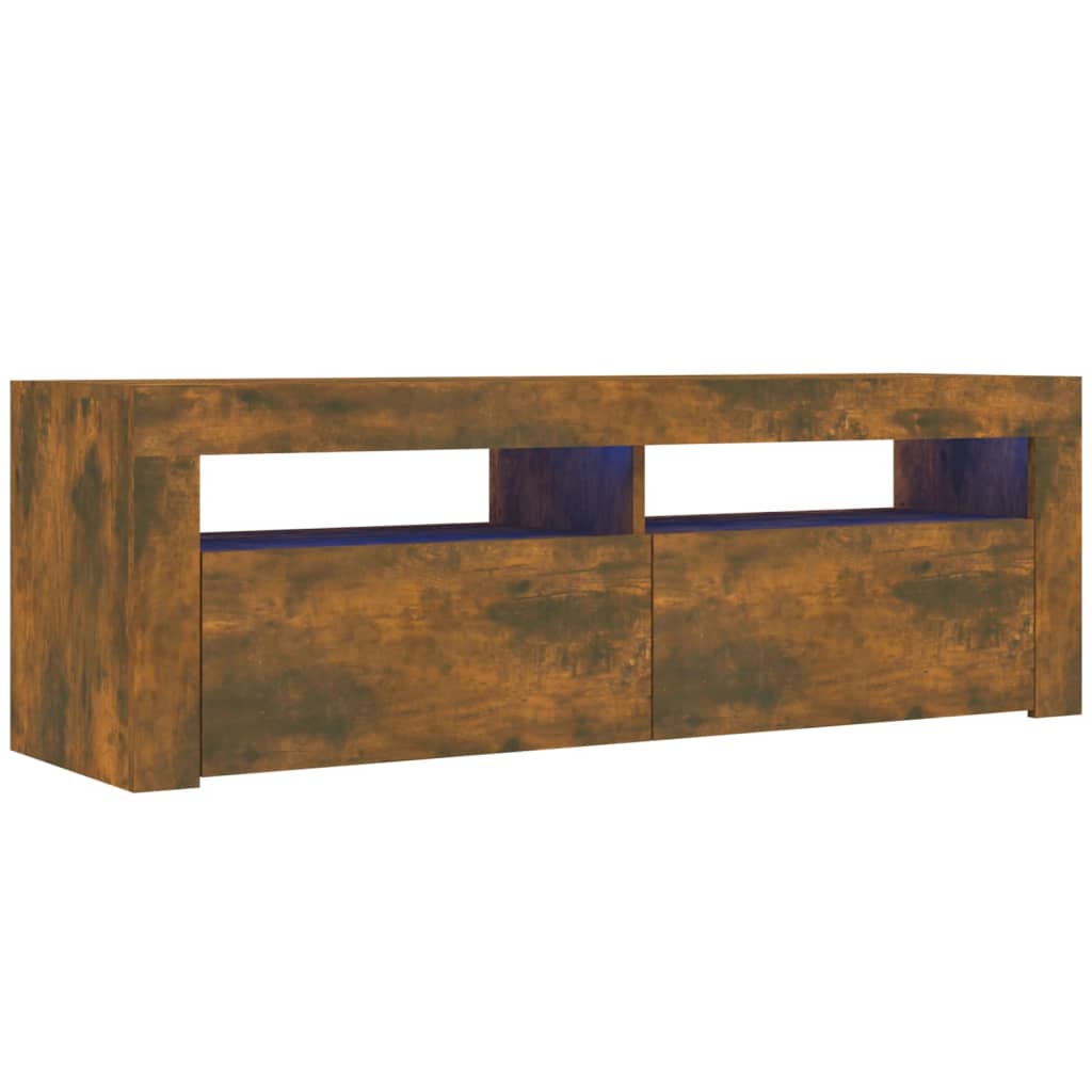 Tv-meubel met LED-verlichting 120x35x40 cm sonoma eikenkleurig Gerookt eiken