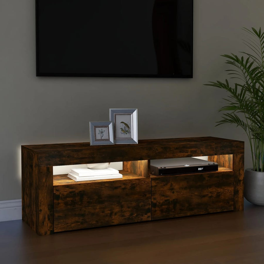 Tv-meubel met LED-verlichting 120x35x40 cm sonoma eikenkleurig Gerookt eiken