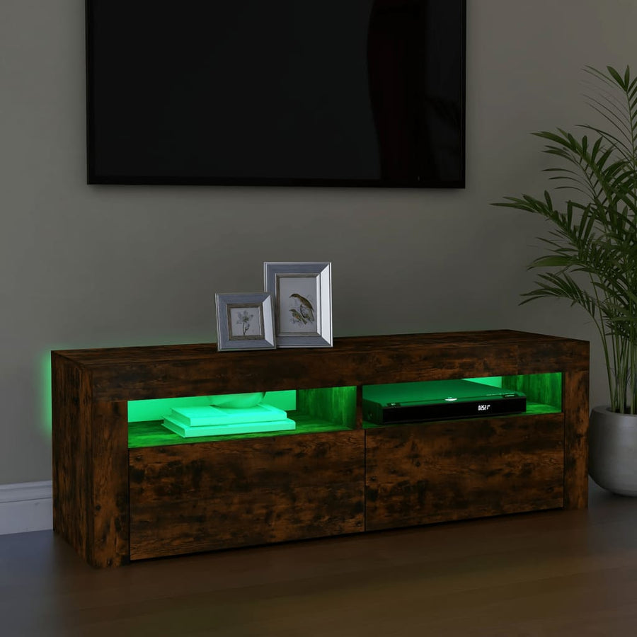 Tv-meubel met LED-verlichting 120x35x40 cm sonoma eikenkleurig Gerookt eiken