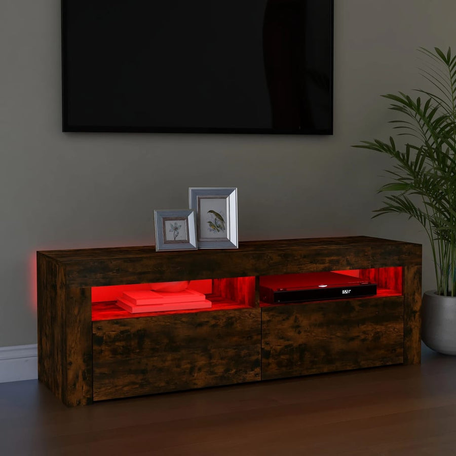 Tv-meubel met LED-verlichting 120x35x40 cm sonoma eikenkleurig Gerookt eiken