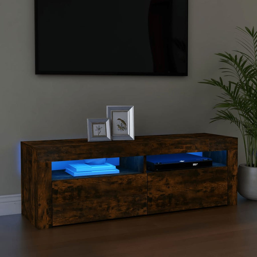 Tv-meubel met LED-verlichting 120x35x40 cm sonoma eikenkleurig Gerookt eiken