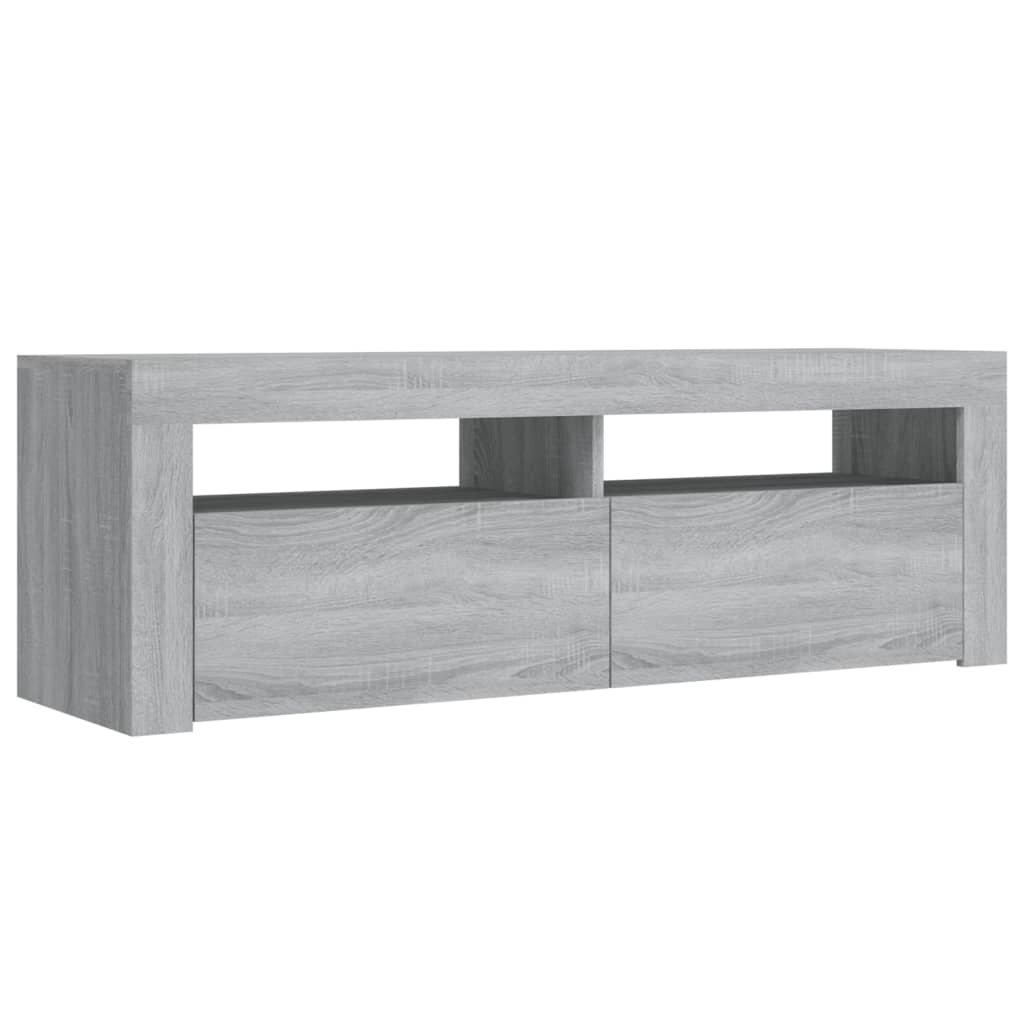 Tv-meubel met LED-verlichting 120x35x40 cm grijs sonoma eiken Grijs sonoma
