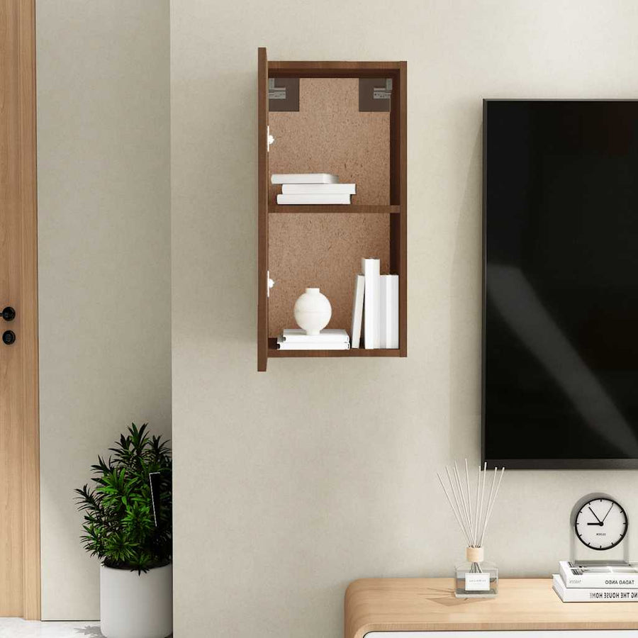 Tv-meubel 30,5x30x60 cm bewerkt hout bruin eikenkleur