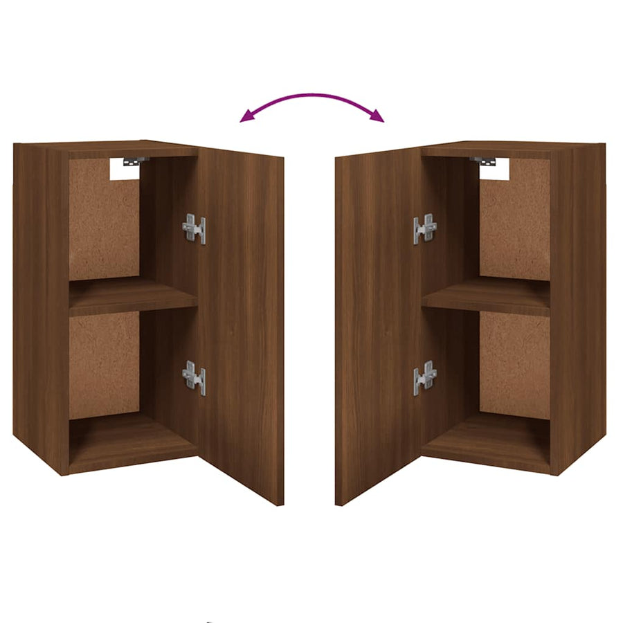 Tv-meubel 30,5x30x60 cm bewerkt hout bruin eikenkleur