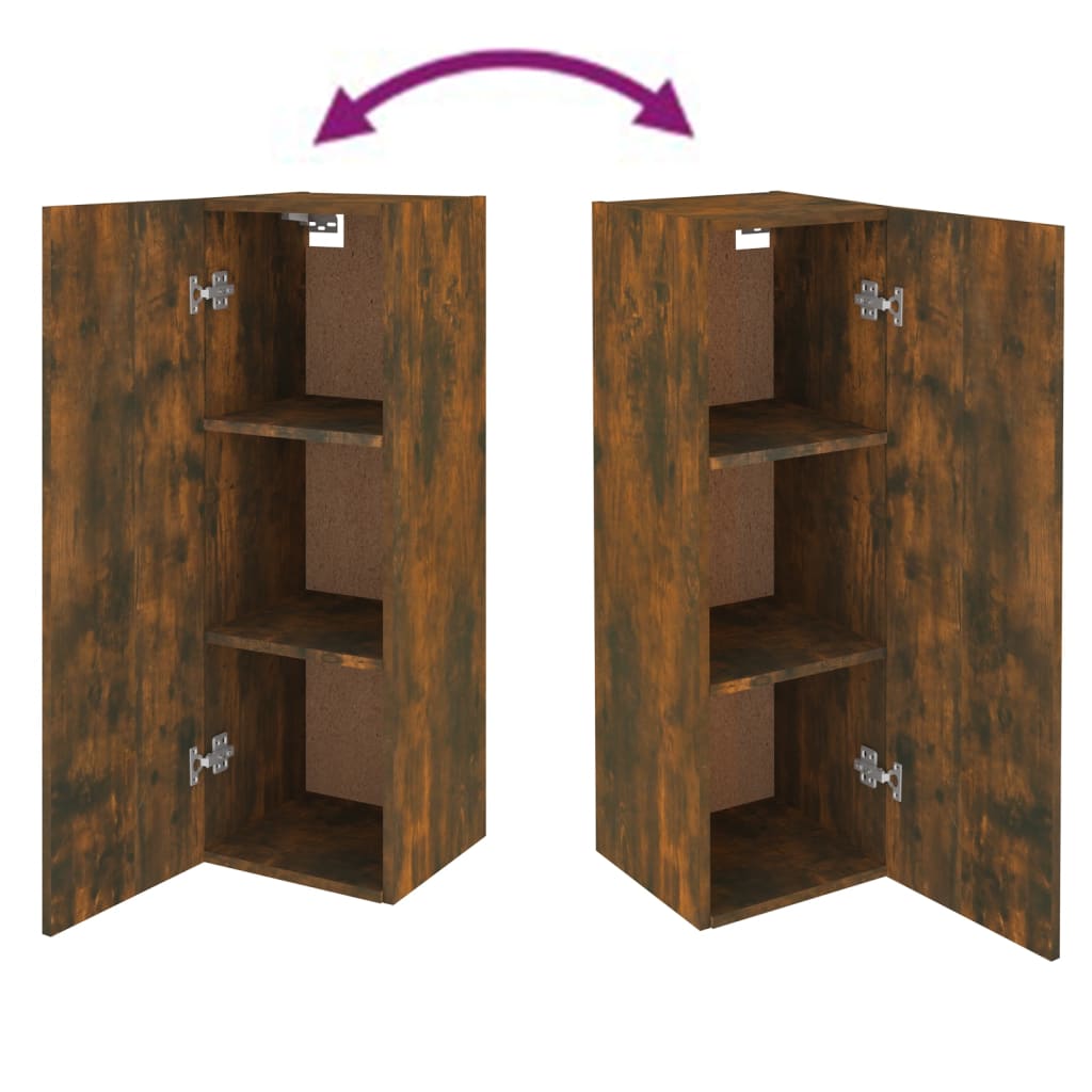 Tv-meubel 30,5x30x90 cm bewerkt hout gerookt eikenkleurig 1 30.5 x 30 x 90 cm Gerookt eiken