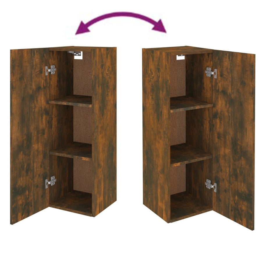 Tv-meubel 30,5x30x90 cm bewerkt hout gerookt eikenkleurig 1 30.5 x 30 x 90 cm Gerookt eiken