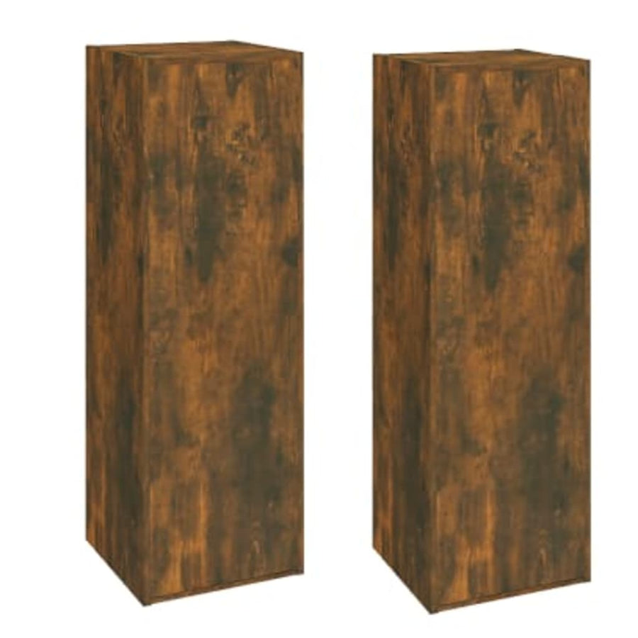 Tv-meubelen 2 st 30,5x30x90 cm bewerkt hout gerookt eikenkleur 2 30.5 x 30 x 90 cm Gerookt eiken
