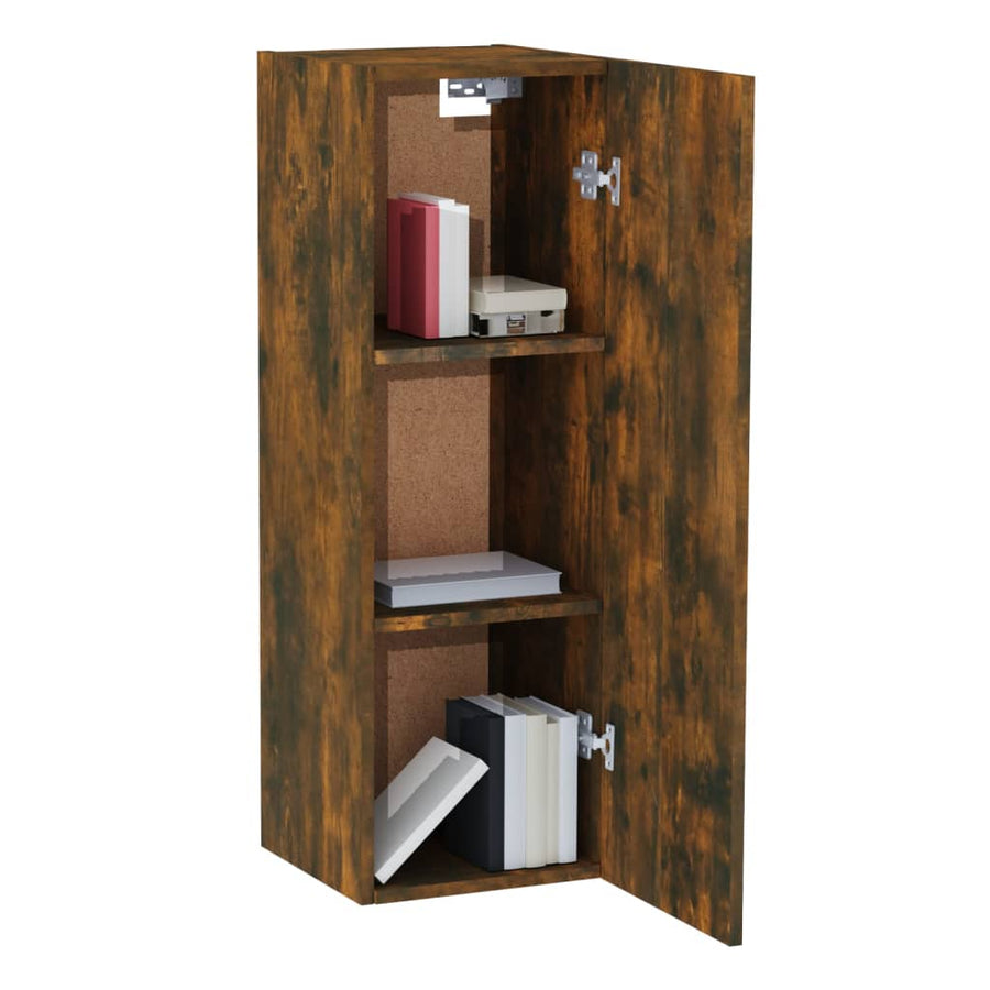 Tv-meubelen 2 st 30,5x30x90 cm bewerkt hout gerookt eikenkleur 2 30.5 x 30 x 90 cm Gerookt eiken
